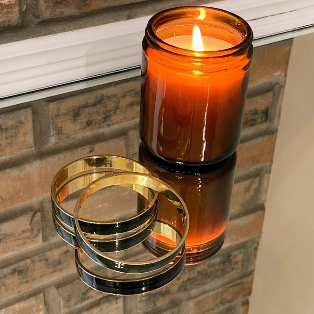 J. Crew Black Onyx Gold Tone Enamel Bangle Bracelets FREE SHIPPING